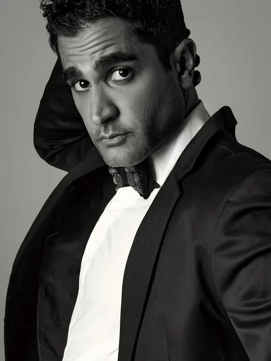 Black and white tuxedo portrait