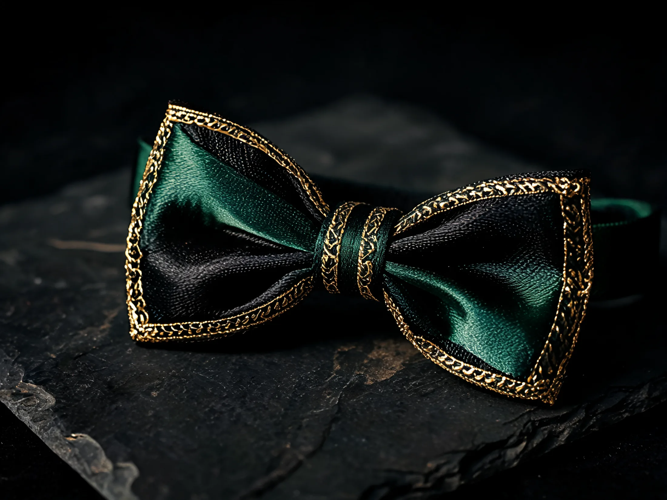 Nader Bustan bow tie in gold and silver